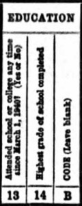 Education Data Section from the 1940 Census