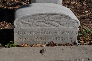 A sinking example - in a few years we may not even know her name! (Olivewood Cemetery, Houston, TX)