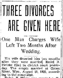 Emiel Zietzke Divorce - Montana Standard, 9-5-1929