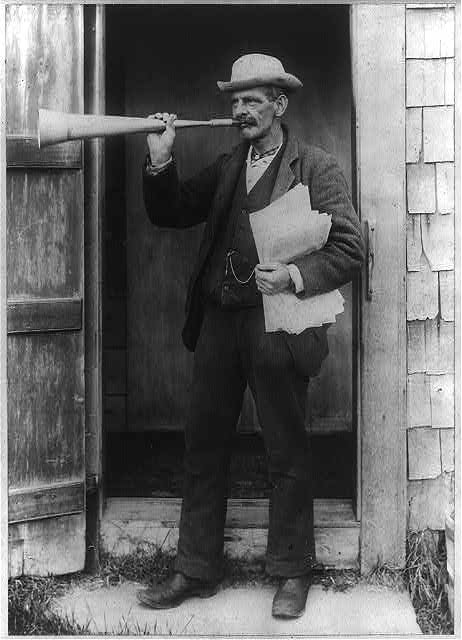 "Town crier, Nantucket, Mass" c.1897 - Library of Congress