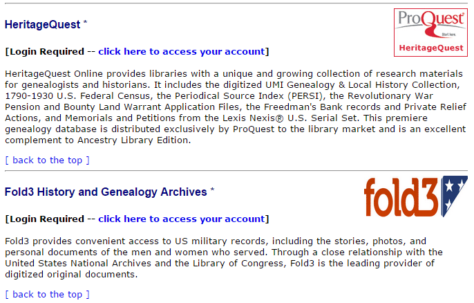 free access to sites like ancestry