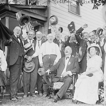 General Daniel Sickles at the the Gettysburg Reunion (the Great Reunion) of July 1913, which commemorated the 50th anniversary of the Battle of Gettysburg.
