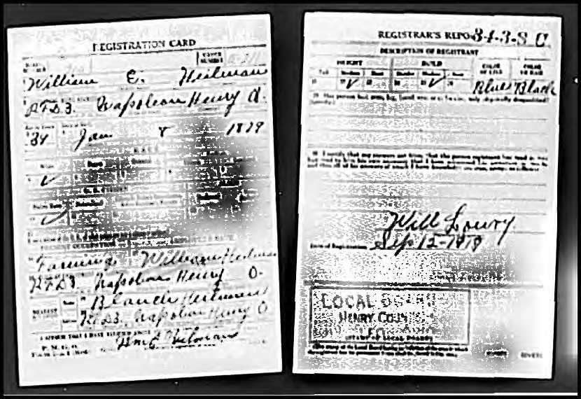 WWI draft card