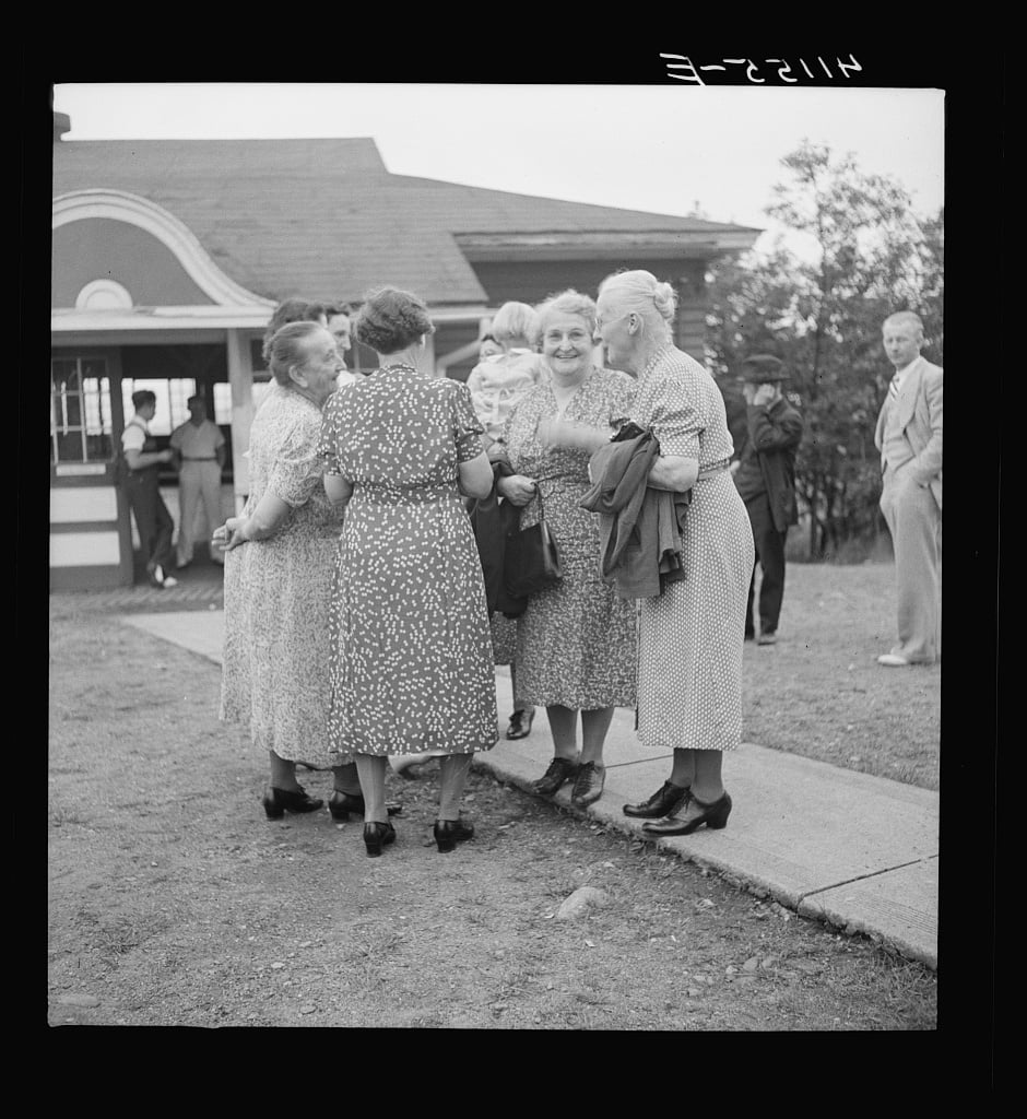 Members of the Strohl family at a family reunion in Flagstaff Park near Mauch Chunk, Pennsylvania, 1940
