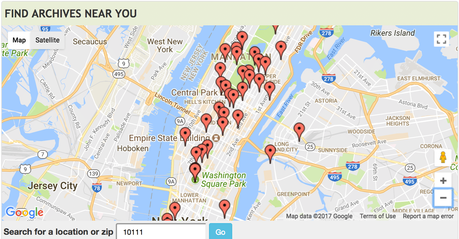 Map of New York City on ArchiveGrid