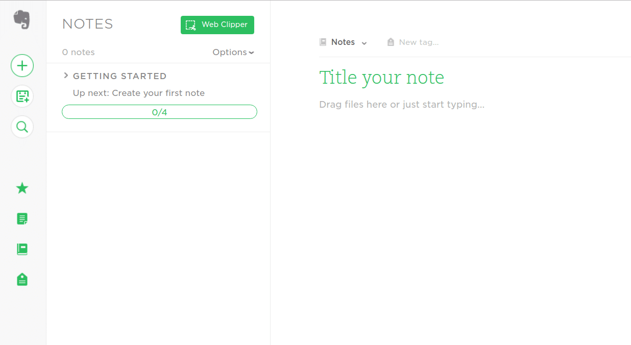 Evernote for genealogy organization, creating a note