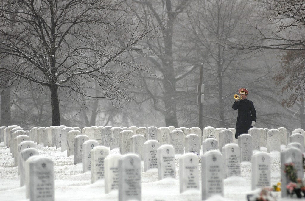 Bugler in Arlington Cemetery - This Life-Changing Experience Led Me to Volunteer My Genealogy Skills - You Could Too