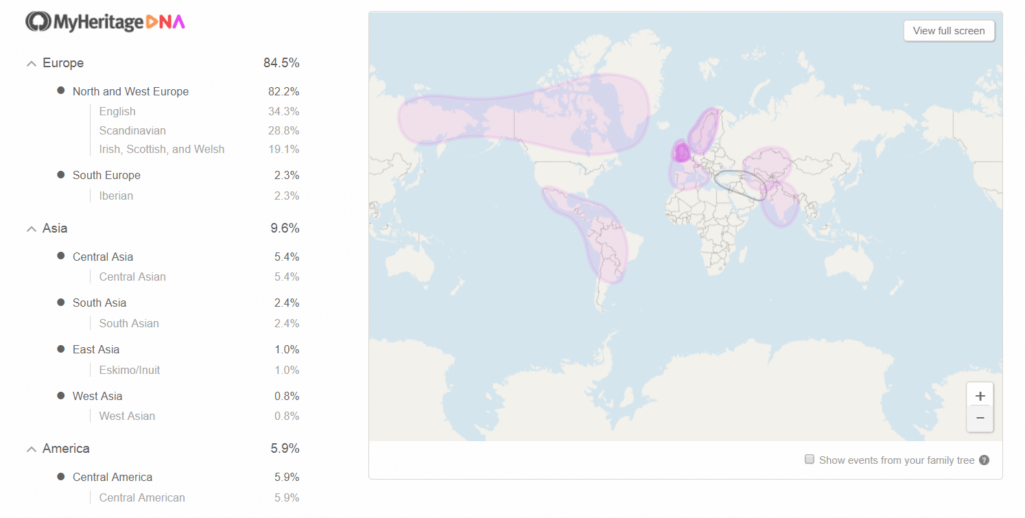 MyHeritage DNA Ethnicity Estimate
