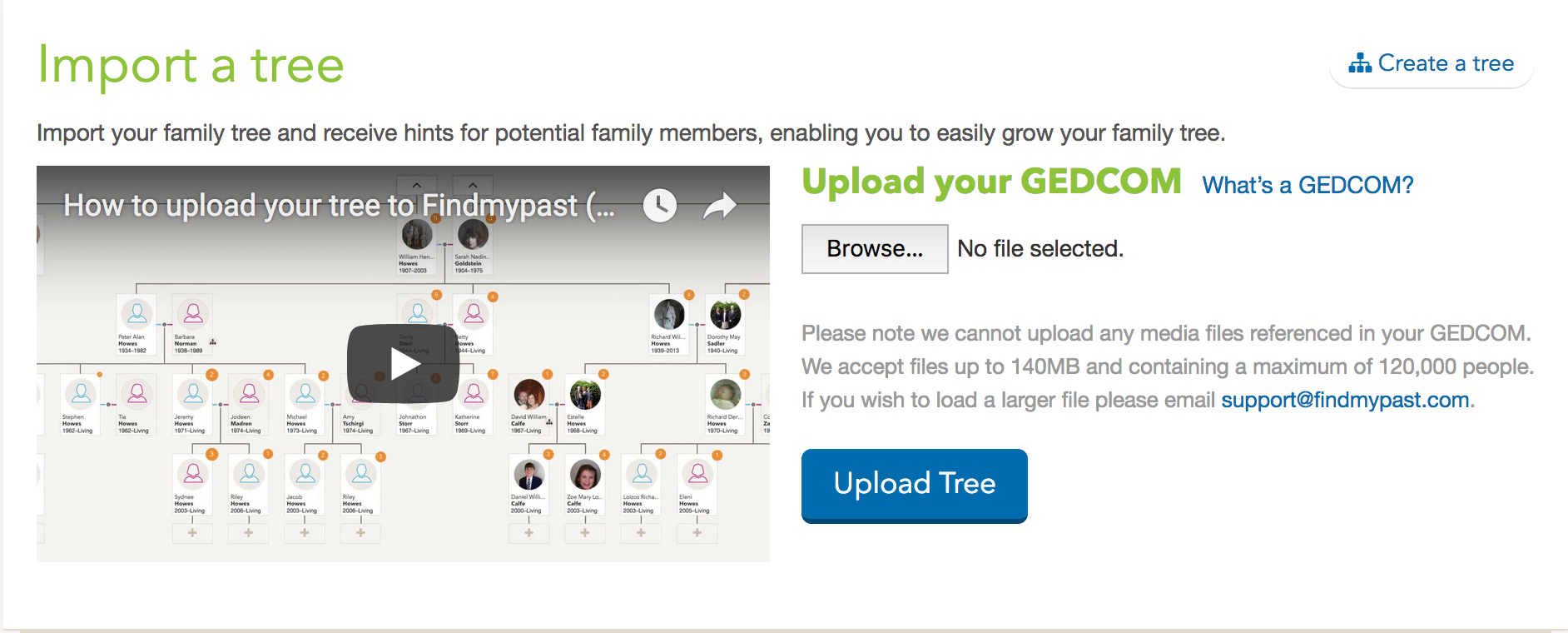 Upload Your Tree to FindMyPast