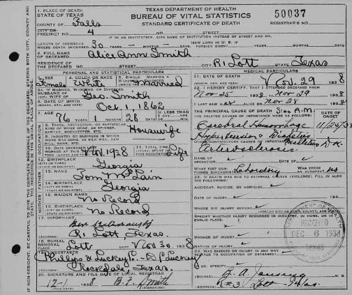 Finding your ancestor's gravesite, familysearch death records