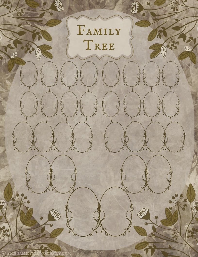 Free Family Tree Printable for Genealogy Project