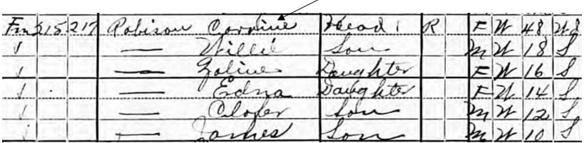 Correcting Ancestry.com Records, 1920 census original census record