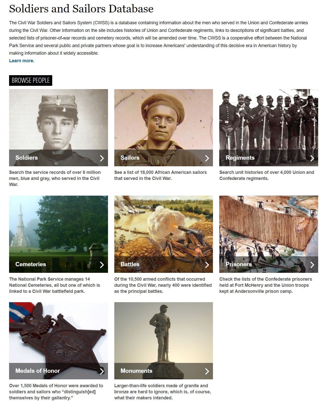 Soldiers and Sailors Databases NPS