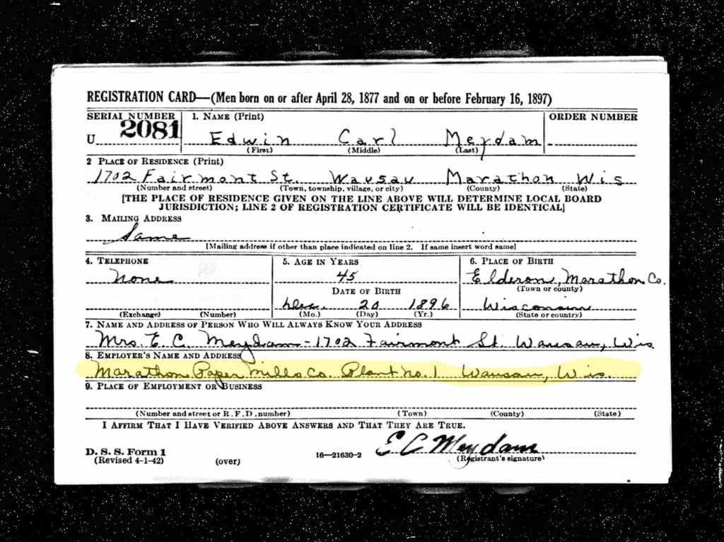 draft card, occupation records for genealogy research