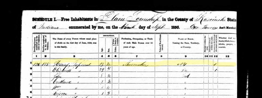 1850 census records shoemaker, occupational records for genealogy research