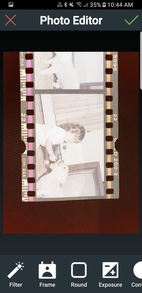 Old family photo scanning tool, Kodak mobile negative film scanner app