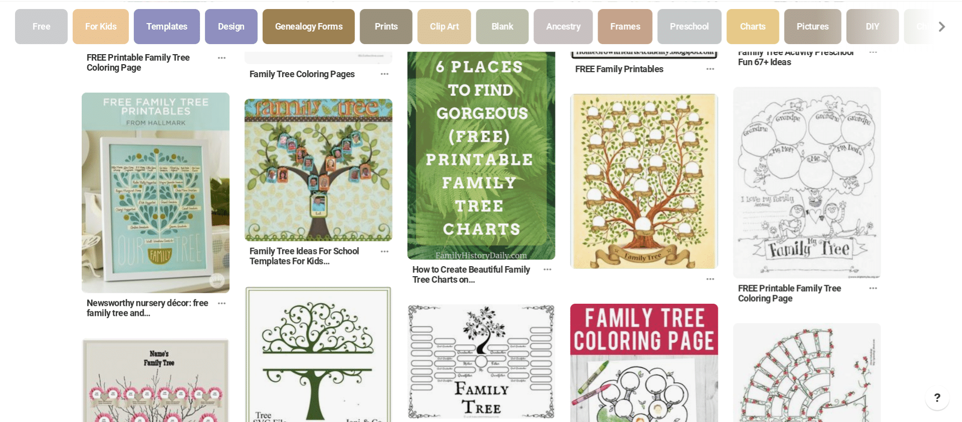 Free Genealogy Family Tree Charts