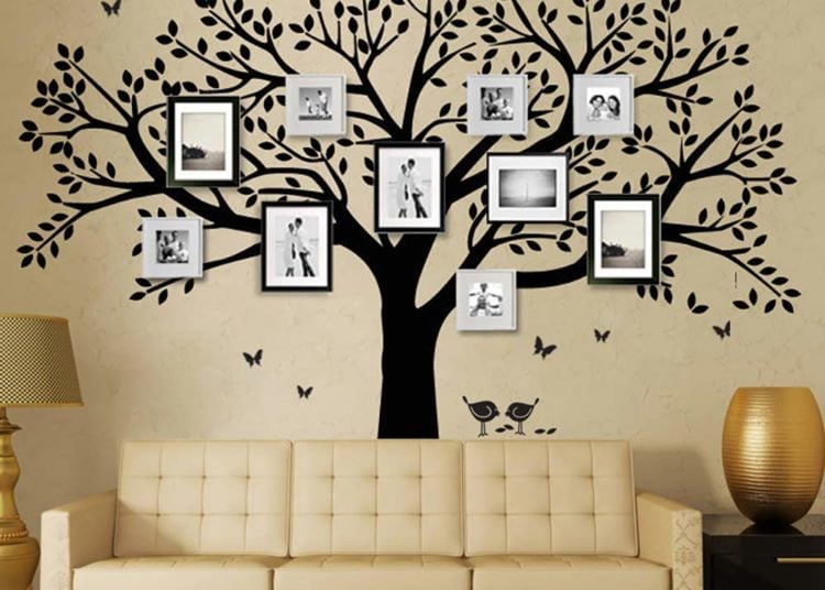 Display old family photos, family tree wall decal