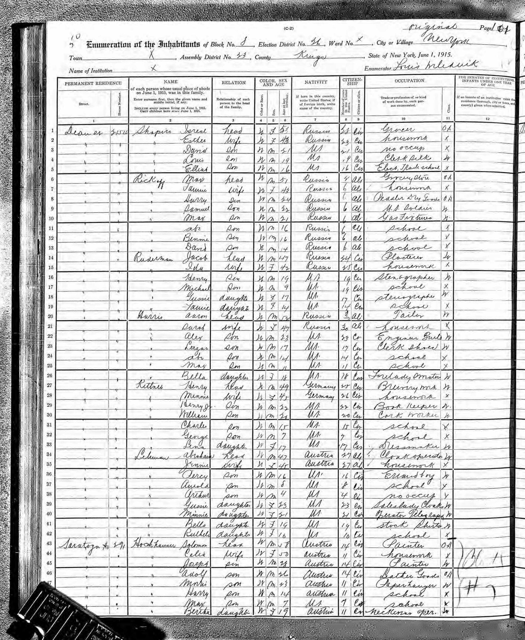 New York’s 1915 state census