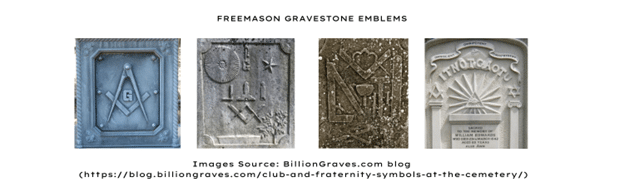 Masonic symbols on gravestones