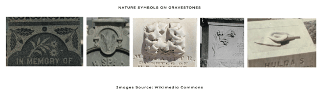 Nature symbology on gravestones