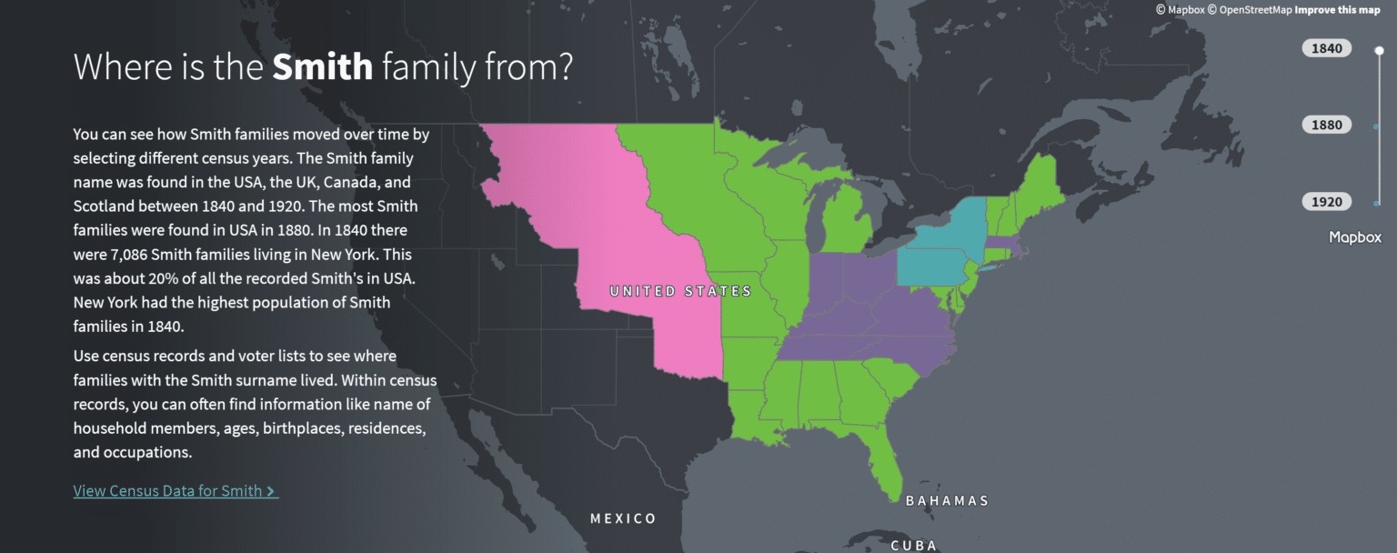 The 250 Most Common Last Names in the US