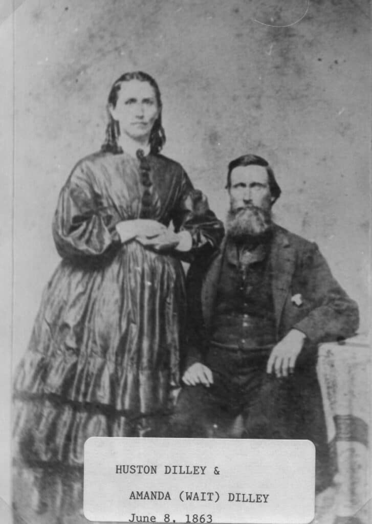 Photo of Huston Dilley and Amanda Wait Dilley from 1863.